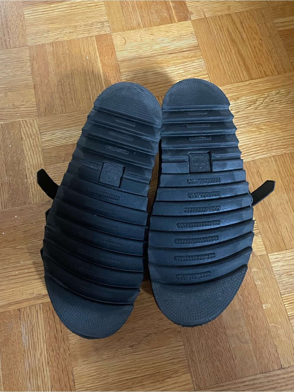 Dr. Martens Black Platform Flower Buckle Blaire Slides - Picture 5 of 6